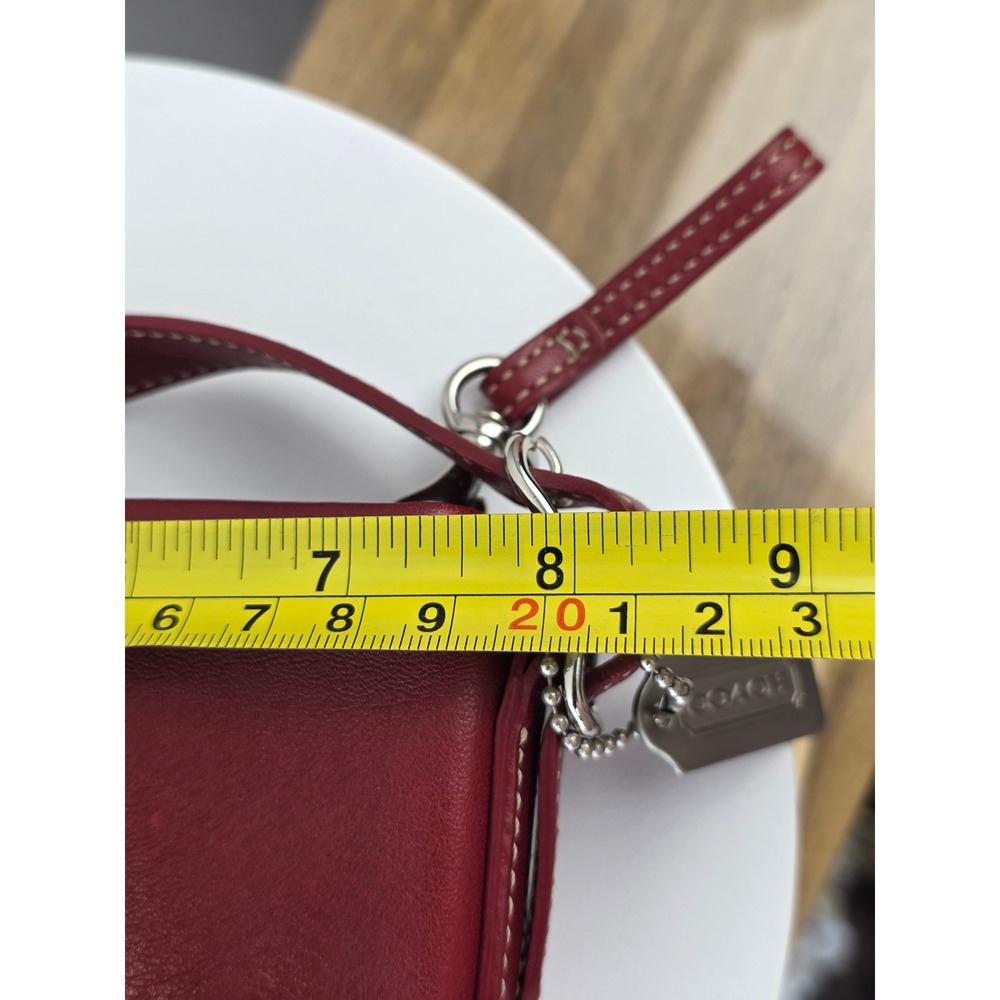 Coach Legacy Demi Mini Hobo Bag Y2K red leather contrast stitching silver-tone - Picture 13 of 15